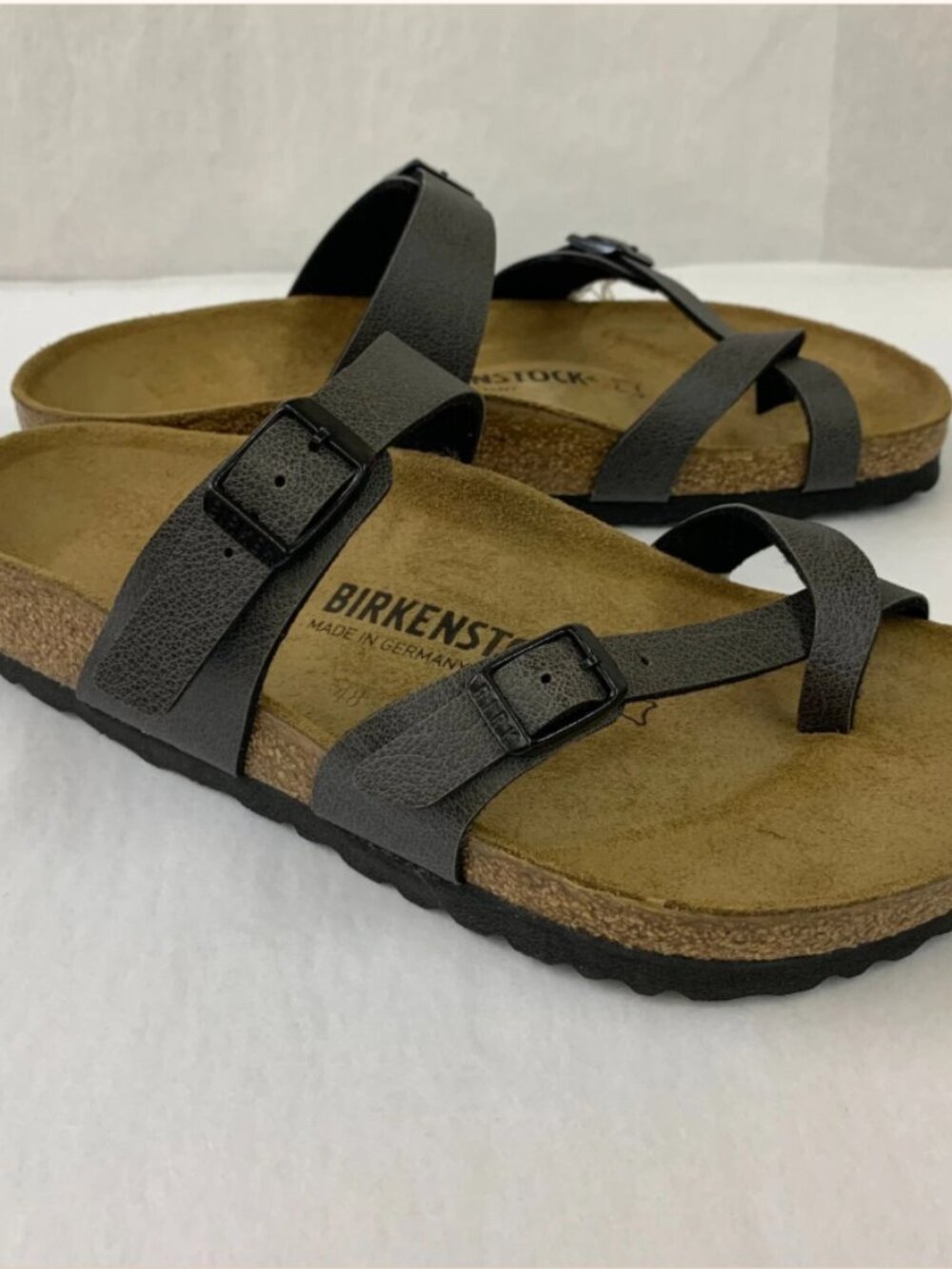 Birkenstock Mayari Pull Up Anthracite Birko-Flor Narrow Width Sandals - Picture 3 of 5